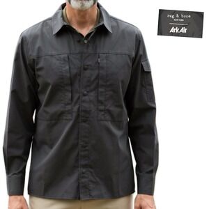 Rag & Bone x ArkAir Tactical Utility Shacket Mens M Gray Snap Front Workwear Top